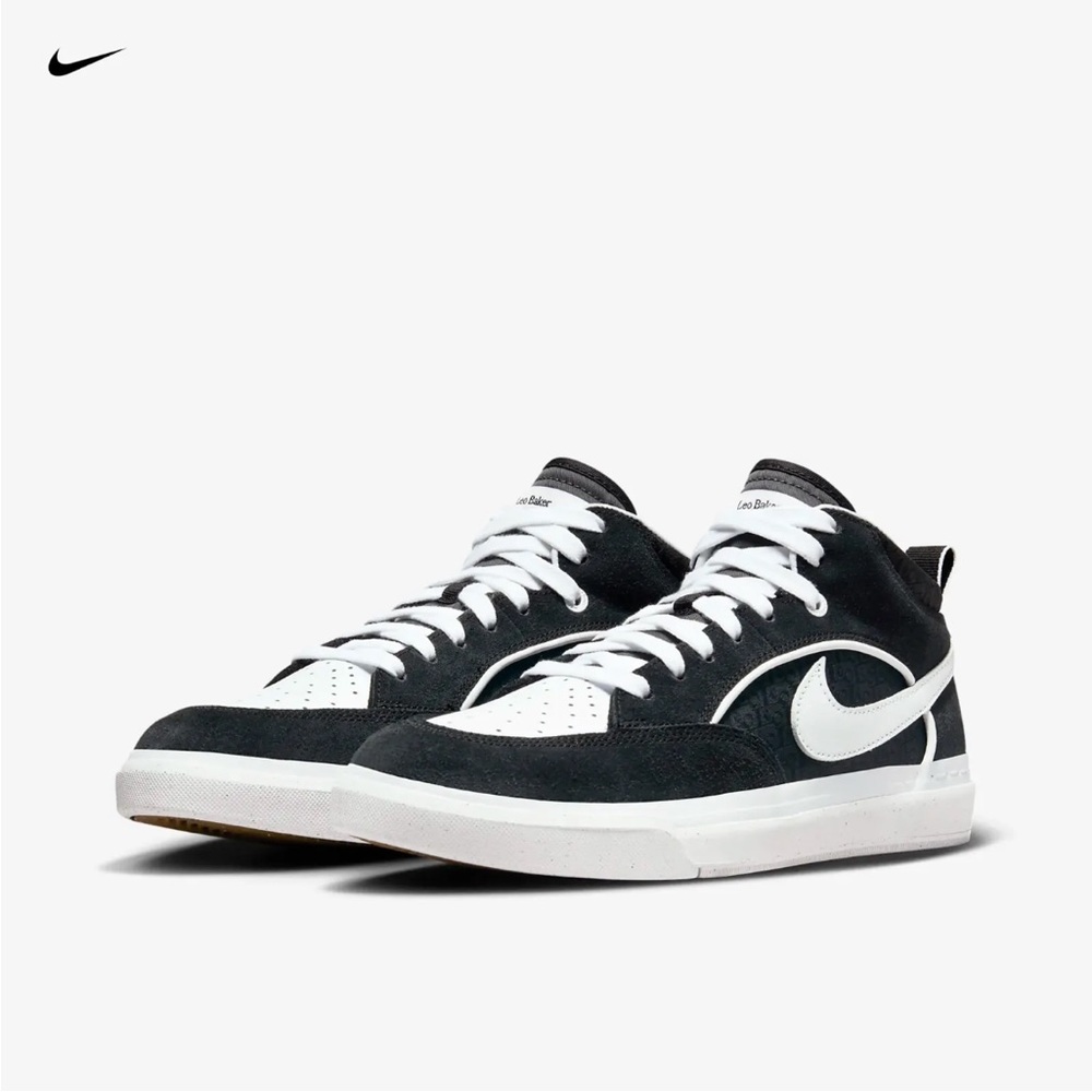 DX4361-001 Nike SB React Leo Baker Black White (Men's) New Sz 9 Skateboard